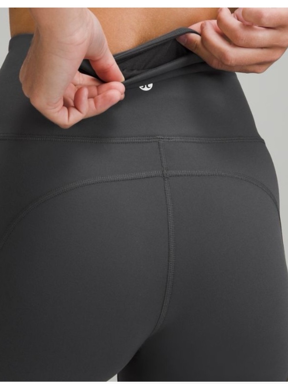 lululemon athletica Black Cropped Leggings with Subtle Logo - Picture 3 of 9